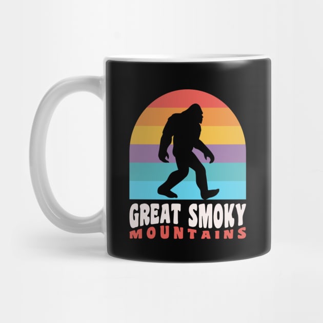 Great Smoky Mountains National Park Bigfoot Sasquatch Retro by PodDesignShop